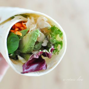 wegańska tortilla z kapustą kiszoną