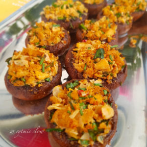 wegański grill pieczarki z tofu